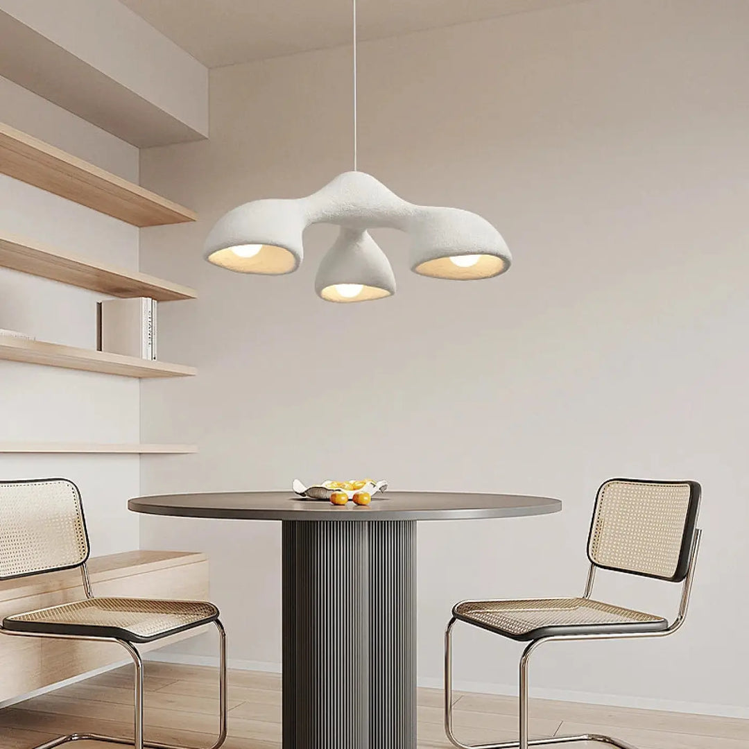Suspension luminaire contemporain effet travertin style naturel