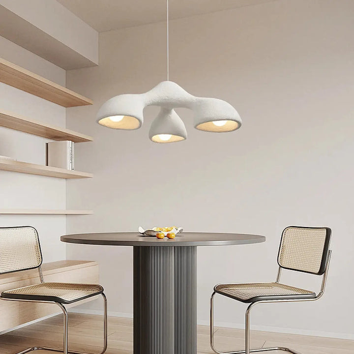 Suspension luminaire contemporain effet travertin style naturel