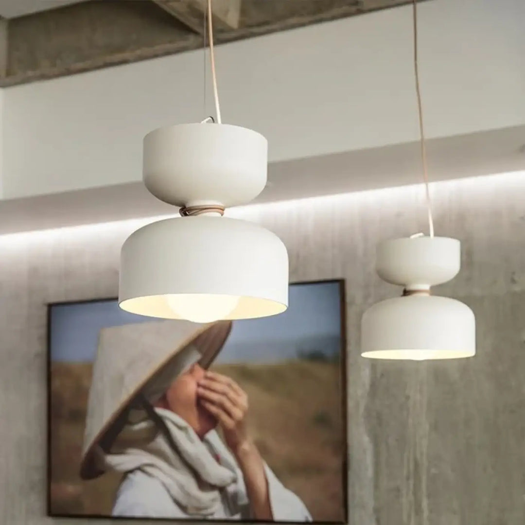 Suspension luminaire contemporaine blanche au style scandinave