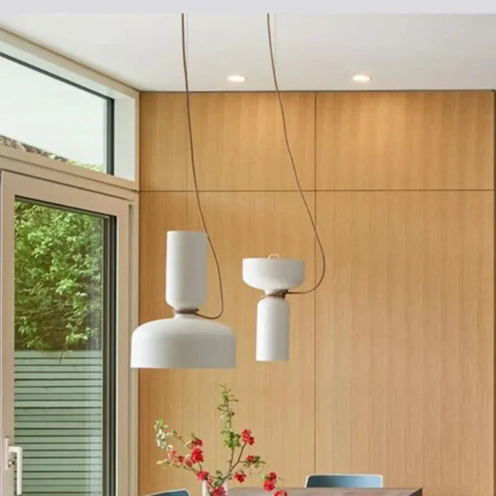 Suspension luminaire contemporaine blanche au style scandinave