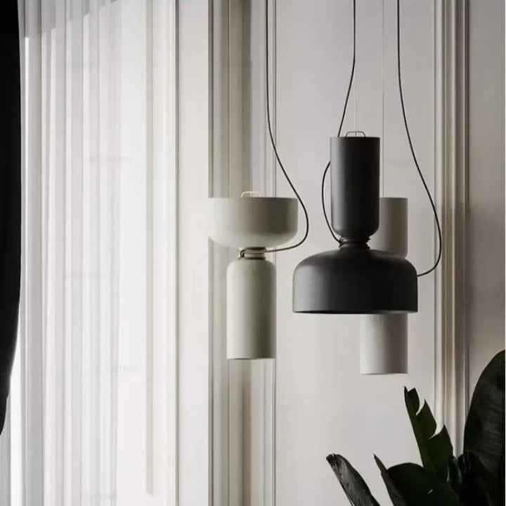 Suspension luminaire contemporaine blanche au style scandinave