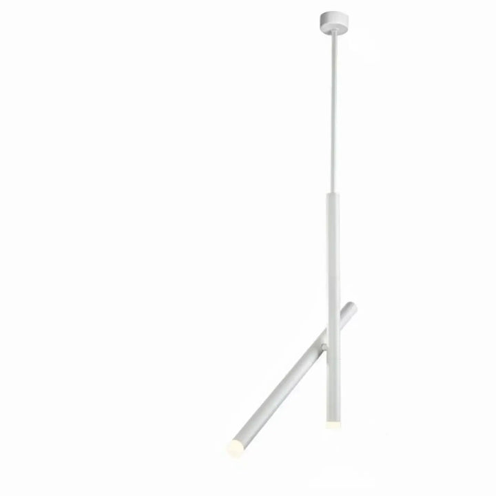 Suspension luminaire kryss blanc minimaliste avec tiges cylindriques et design géométrique moderne luminaire contemporaine
