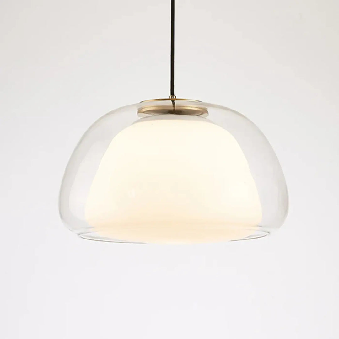 Suspension luminaire contemporaine en verre transparent élégant
