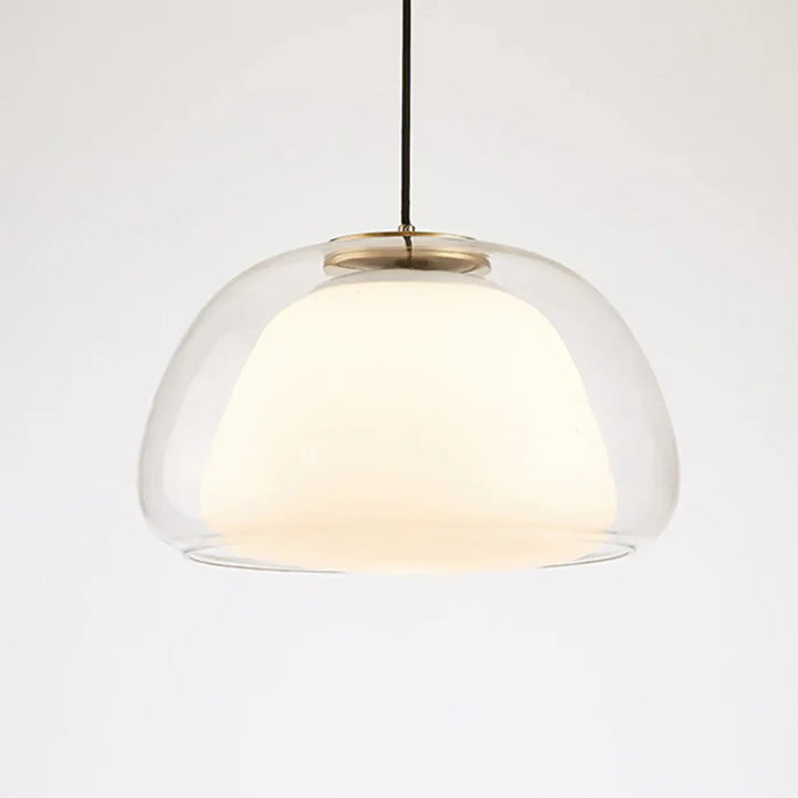 Suspension luminaire contemporaine en verre transparent élégant