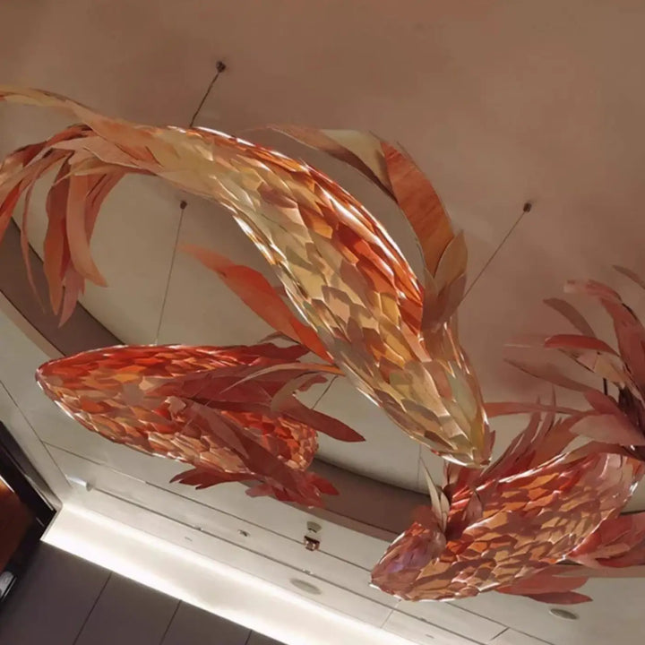 Suspension luminaire créative poissons rouge élégant