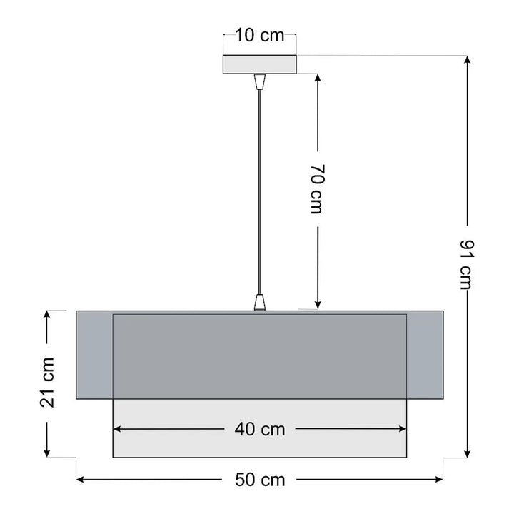 Suspension luminaire duo crème argent avec finition mate grise et design minimaliste rectangulaire moderne
