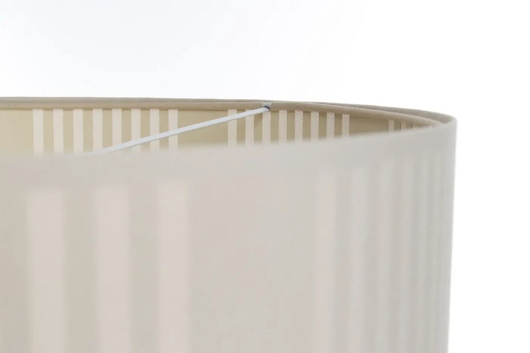 Suspension luminaire crème duo lami line avec abat-jour beige côtelé à lattes verticales et léger éclat