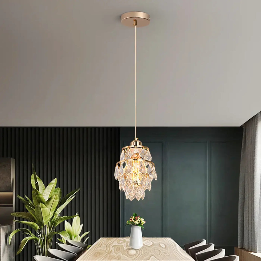 Suspension luminaire cristal forme géométrique