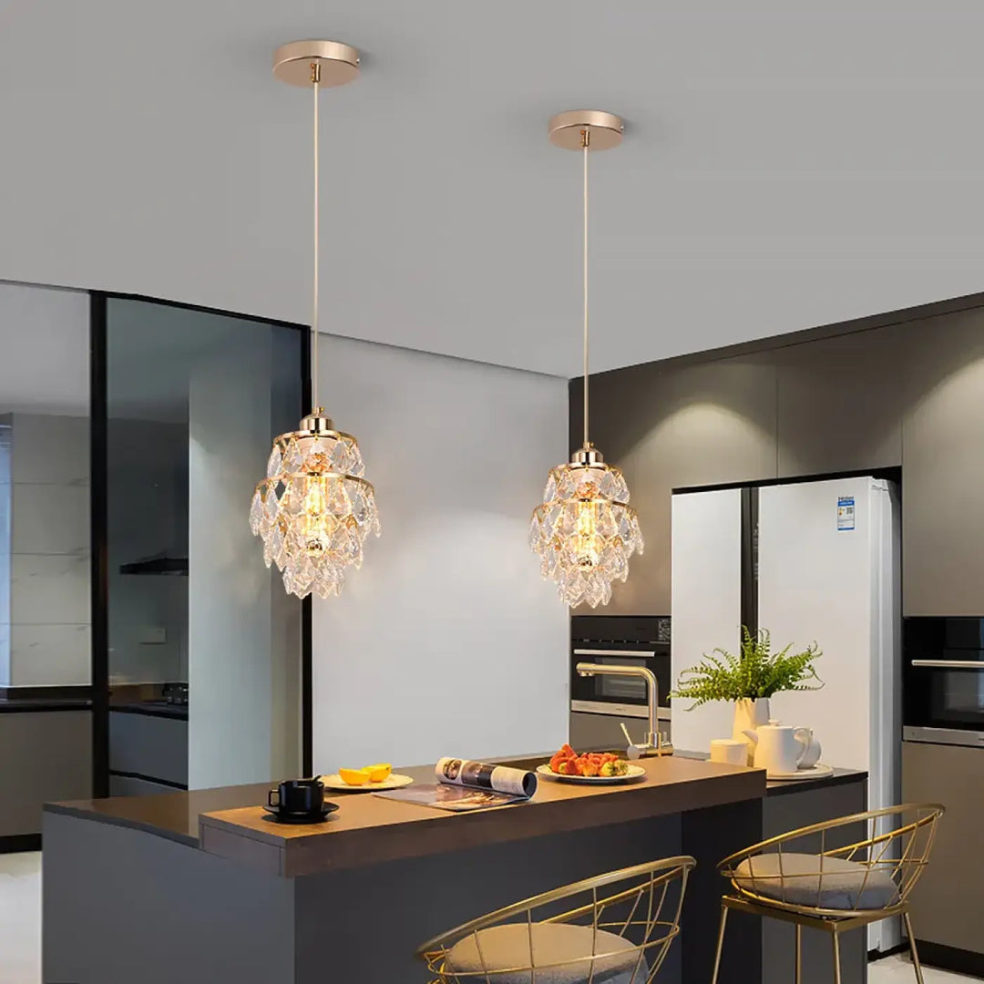 Suspension luminaire cristal forme géométrique
