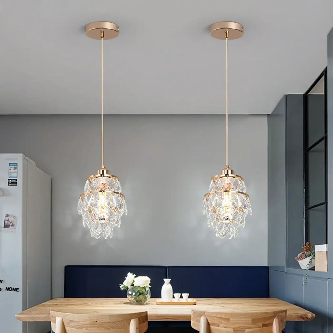 Suspension luminaire cristal forme géométrique