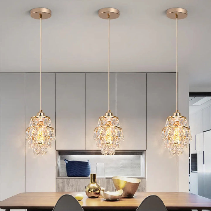Suspension luminaire cristal forme géométrique
