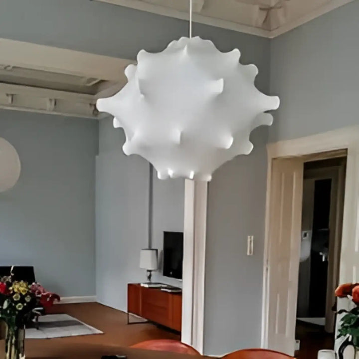 Suspension luminaire wavea blanc en forme de nuage épineux avec un design luminaire moderne suspendu au plafond