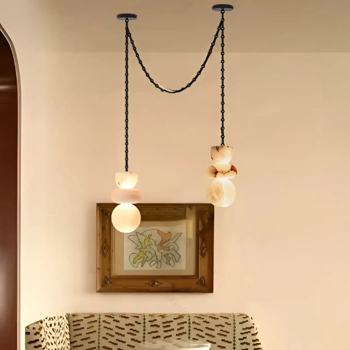 Suspension luminaire batta avec ampoules led lustre non incluses intensité variable et abat-jour en verre pastel translucide