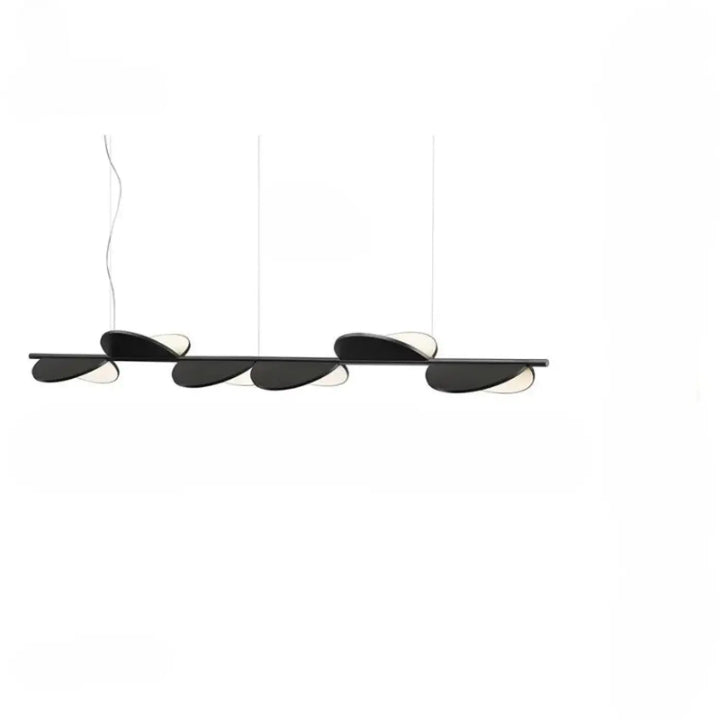 Suspension luminaire levia noir et blanc avec design moderne feuilles lignes flottantes pour éclairage intérieur élégant