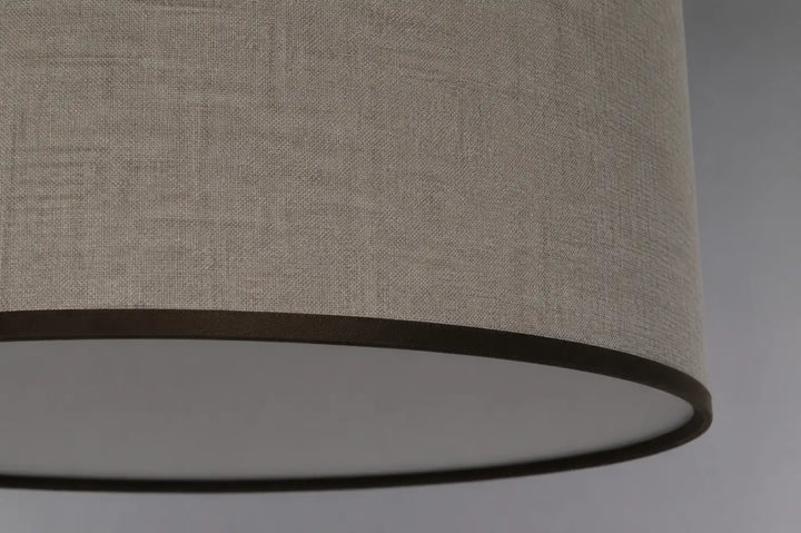 Beige suspension luminaire en lin avec bordure marron foncé pour un luminaire design beige élégant boho ecru