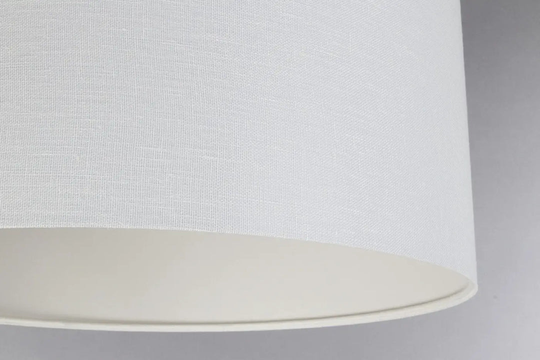 Suspension luminaire blanc crème en lin blanc avec texture tissée subtile et bords lisses arrondis
