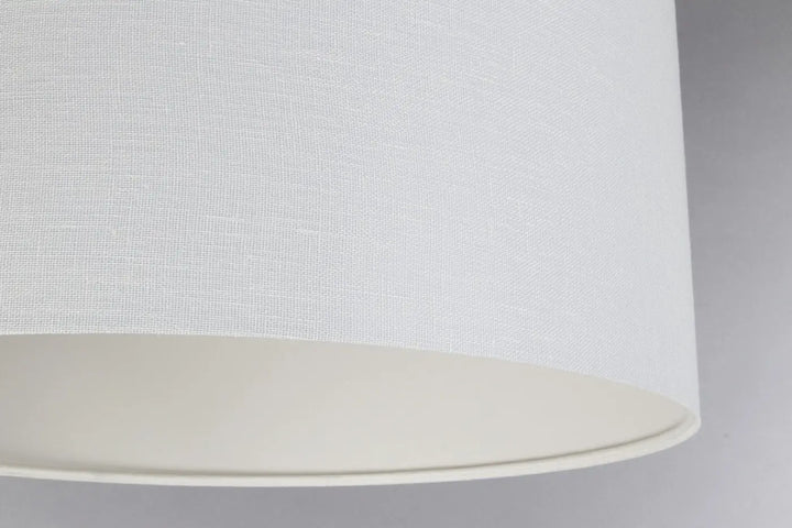 Suspension luminaire blanc crème en lin blanc avec texture tissée subtile et bords lisses arrondis