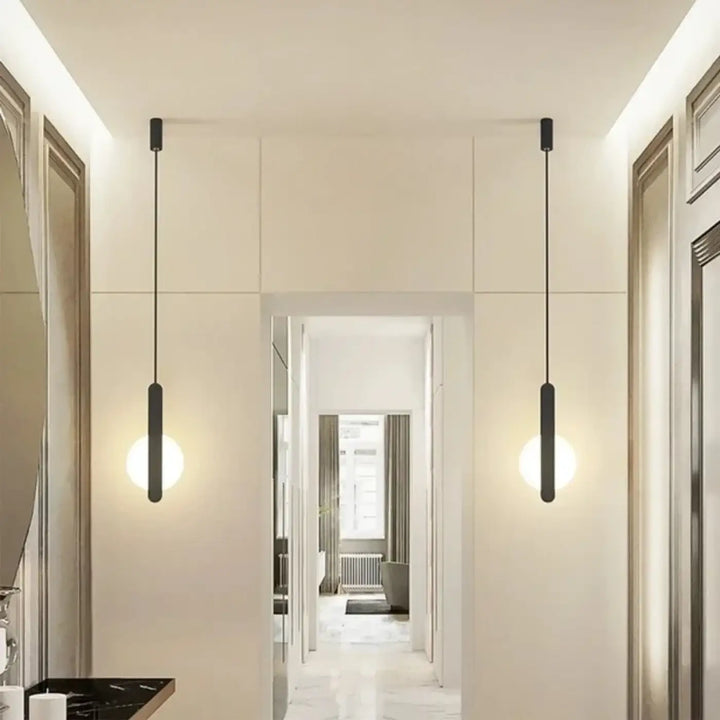 Suspension luminaire design cercle noir style moderne

