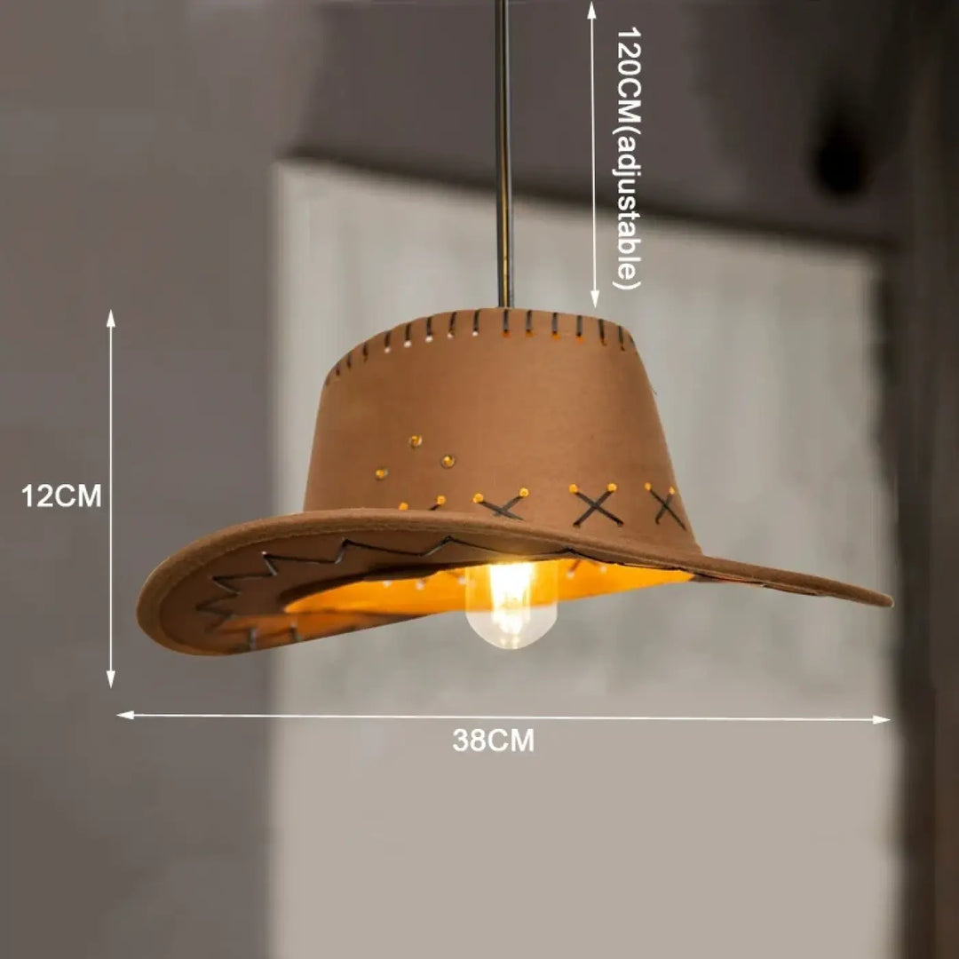 Suspension luminaire design chapeau western style vintage