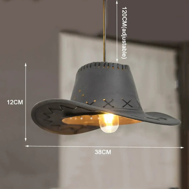 Suspension luminaire design chapeau western style vintage