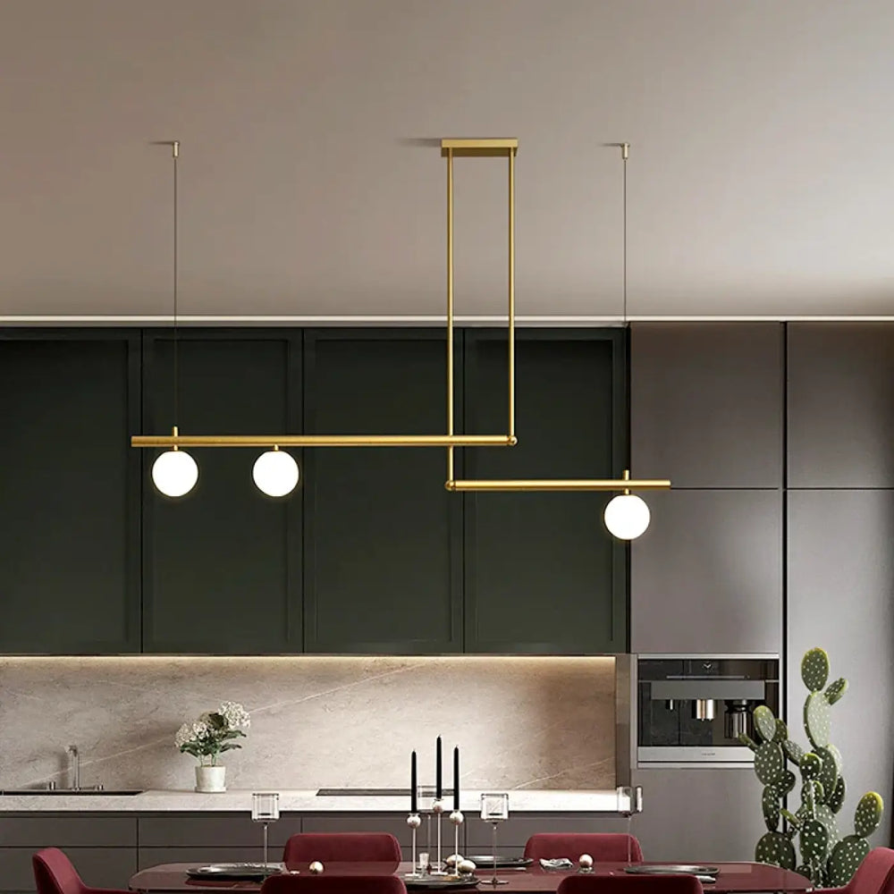 Suspension luminaire design contemporain avec boules en verre