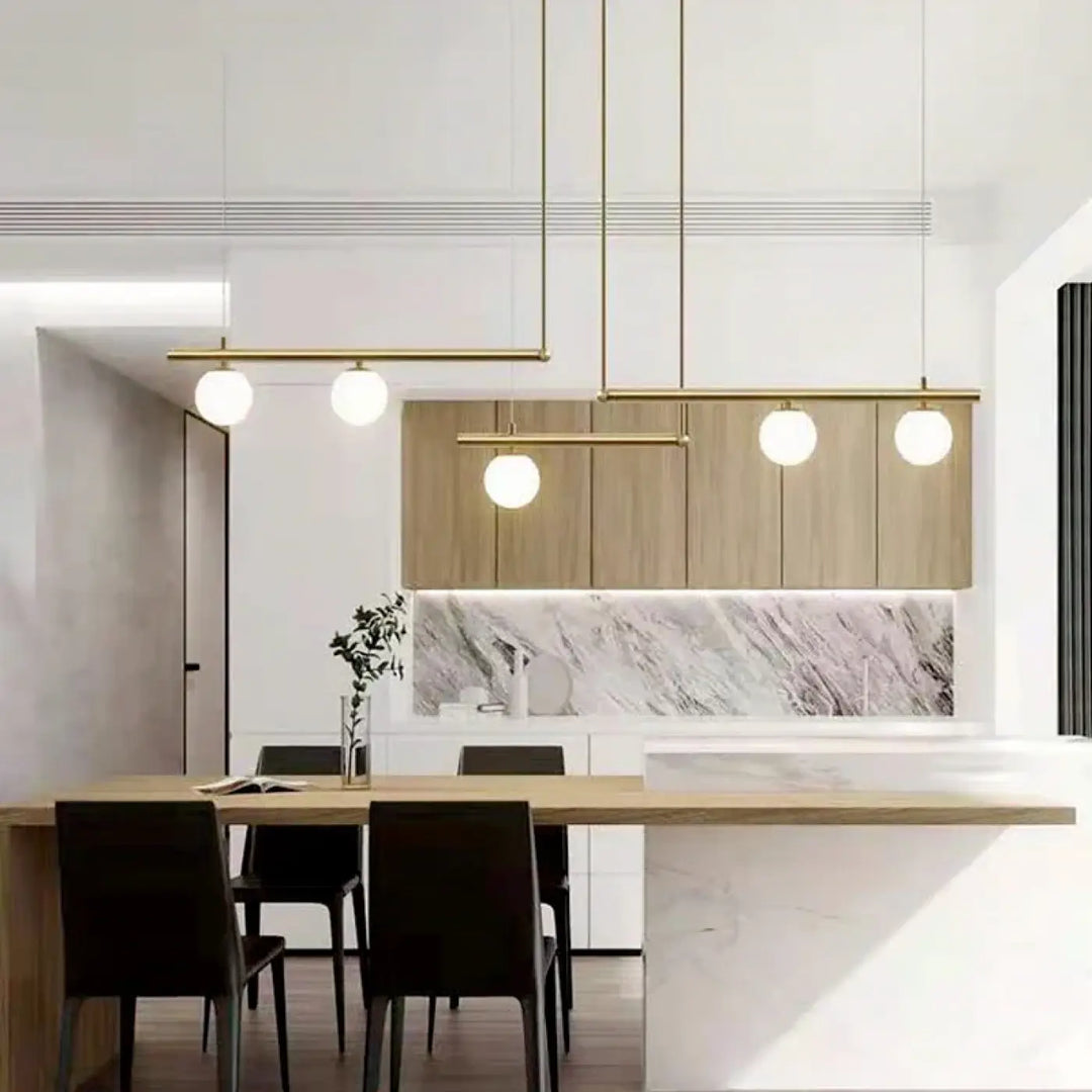 Suspension luminaire design contemporain avec boules en verre