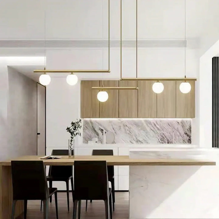 Suspension luminaire design contemporain avec boules en verre
