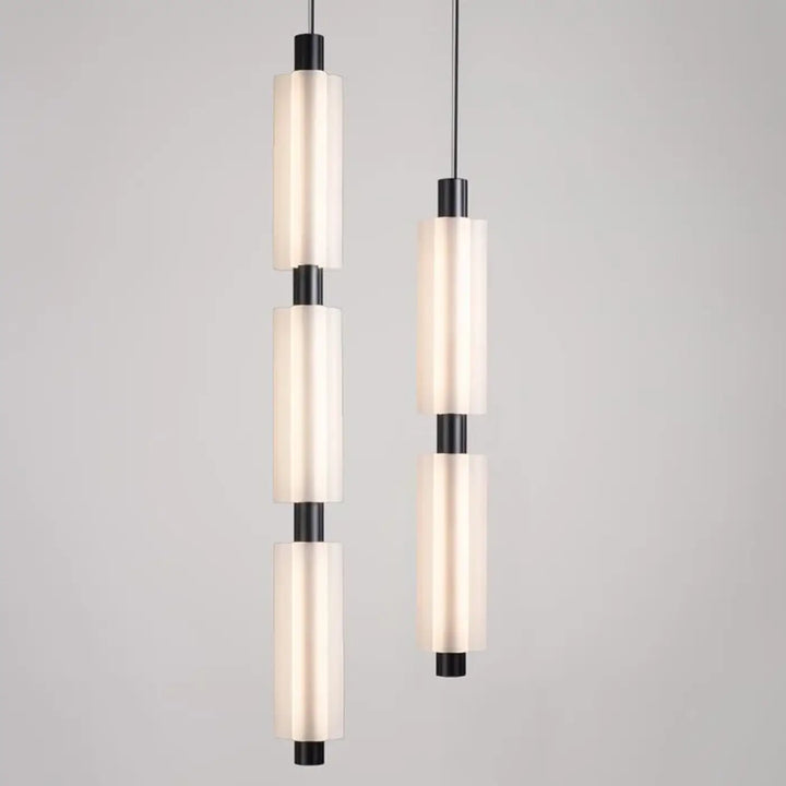 Suspension Luminaire Design Contemporaine Cylindre Verre Blanc