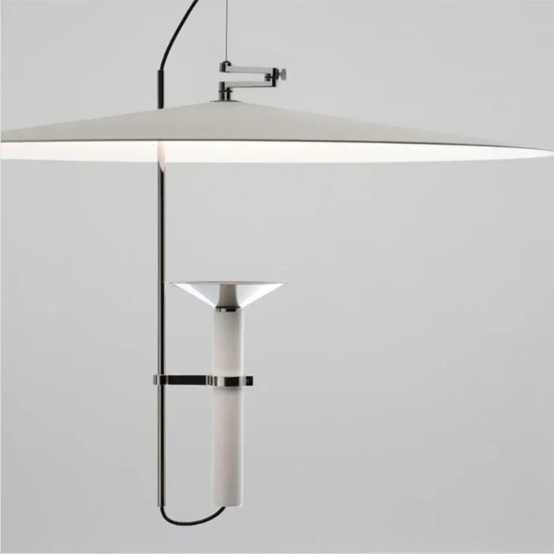 Suspension luminaire fimeo avec diffuseur blanc moderne et accents chromés, idéal pour lampes suspendues minimalistes