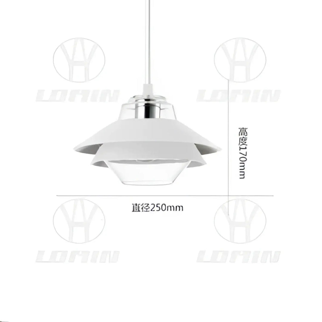 Suspension luminaire ariella blanc multi-étages avec finition métallique élégante et accents en verre pour décoration intérieure