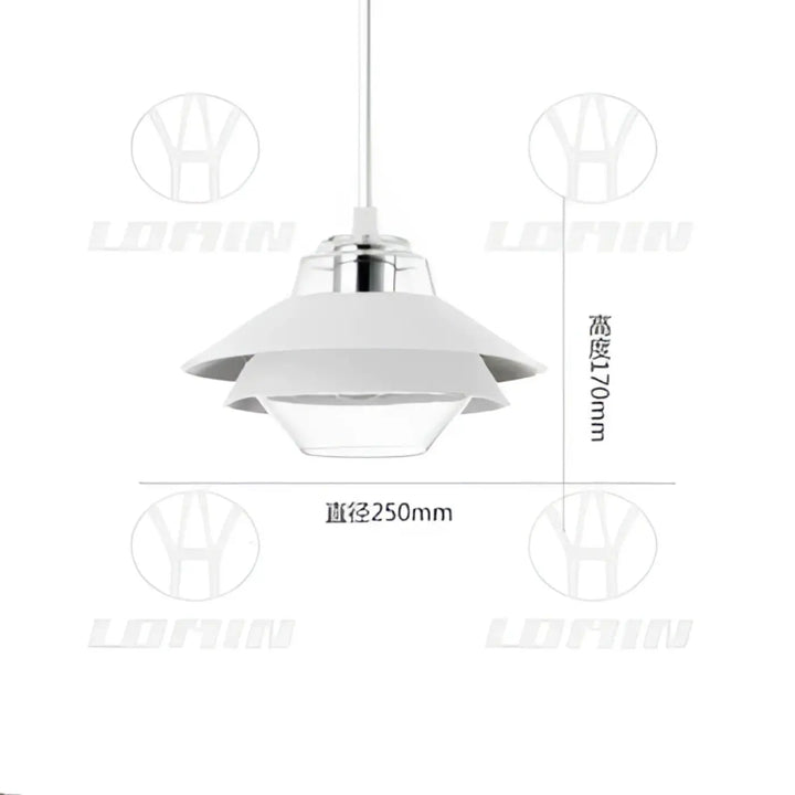Suspension luminaire ariella blanc multi-étages avec finition métallique élégante et accents en verre pour décoration intérieure