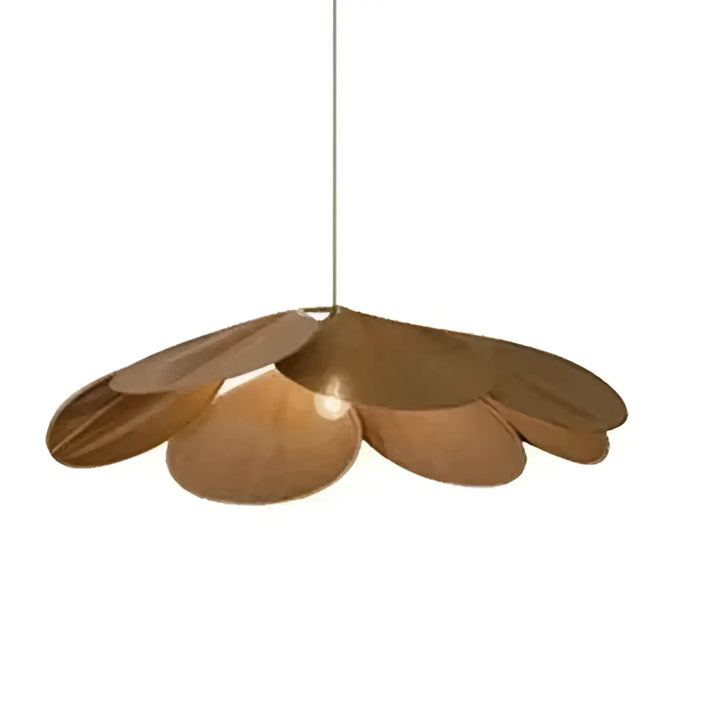 Suspension luminaire anthia en bronze à design floral avec finition métallique et structure en couches élégante