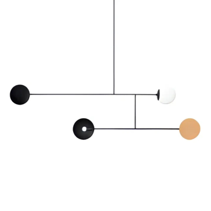 Suspension luminaire axis noir et blanc minimaliste en métal pour un design luminaire abstrait et contemporain