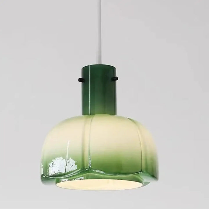 Suspension luminaire miela en verre dégradé vert avec un design moderne et épuré pour un luminaire design contemporain