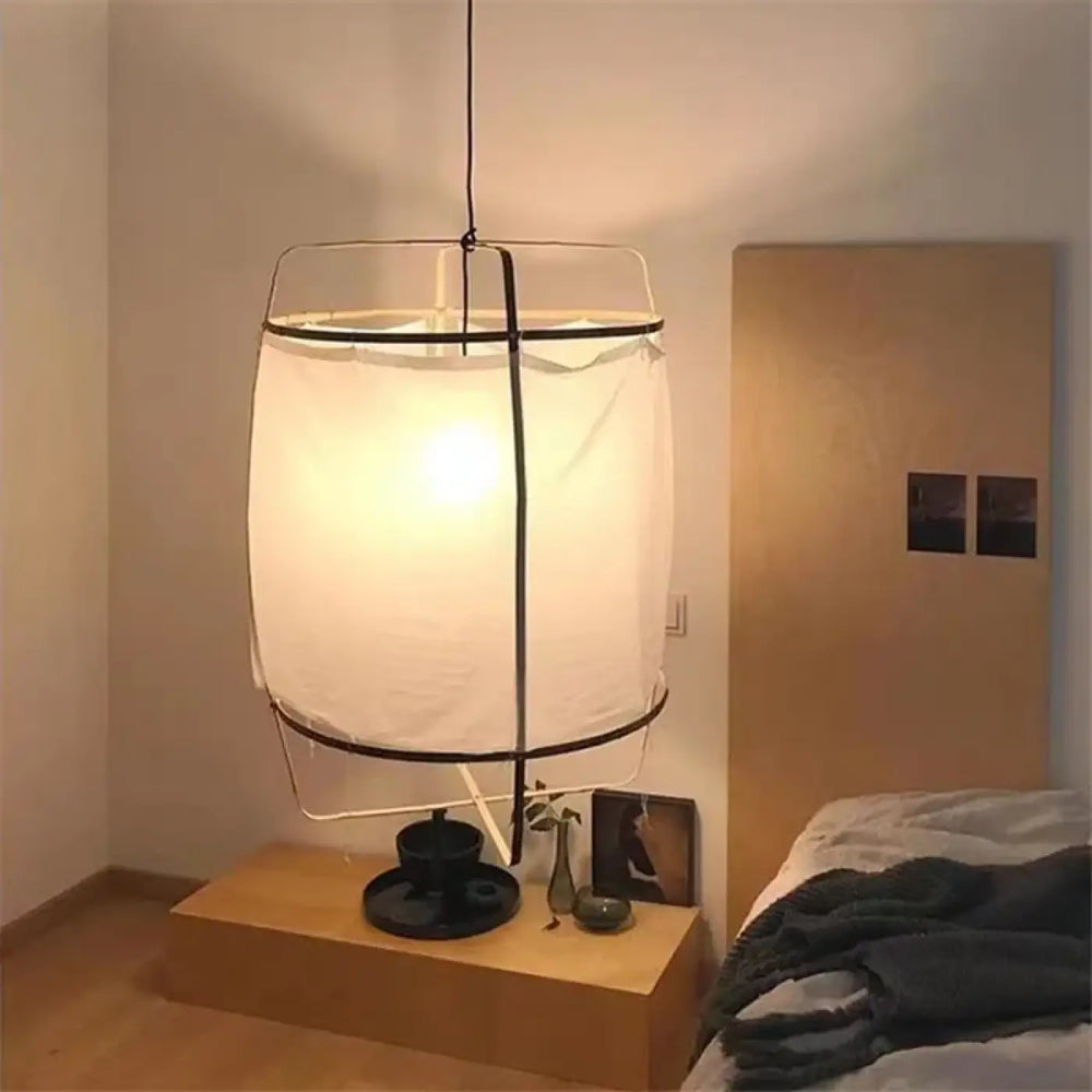 Suspension luminaire au design minimaliste en tissu blanc chic