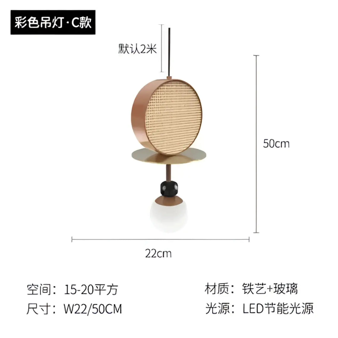 Suspension luminaire design moderne aux couleurs vives design