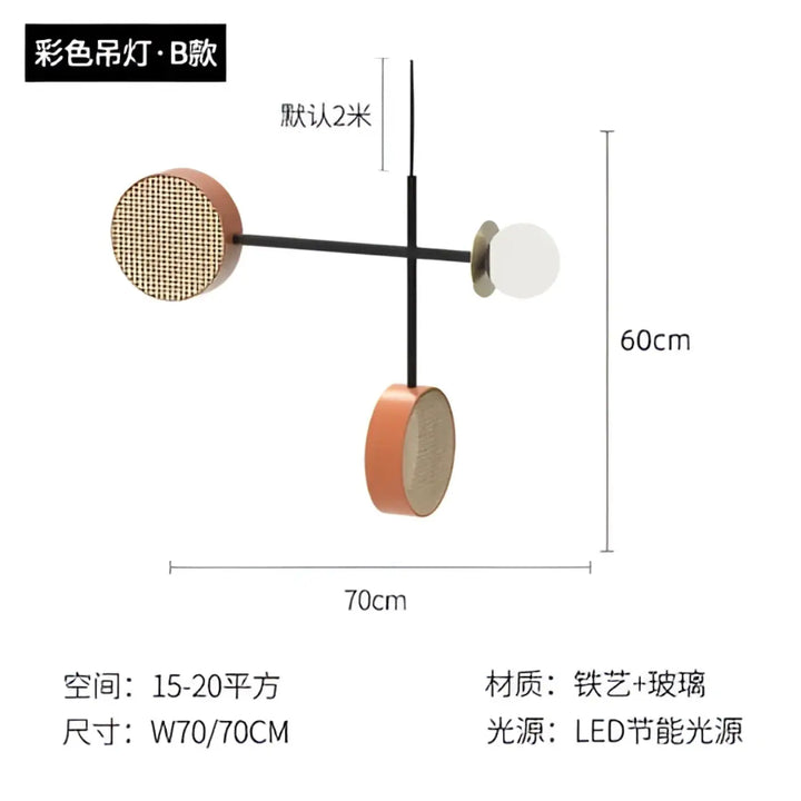 Suspension luminaire design moderne aux couleurs vives design