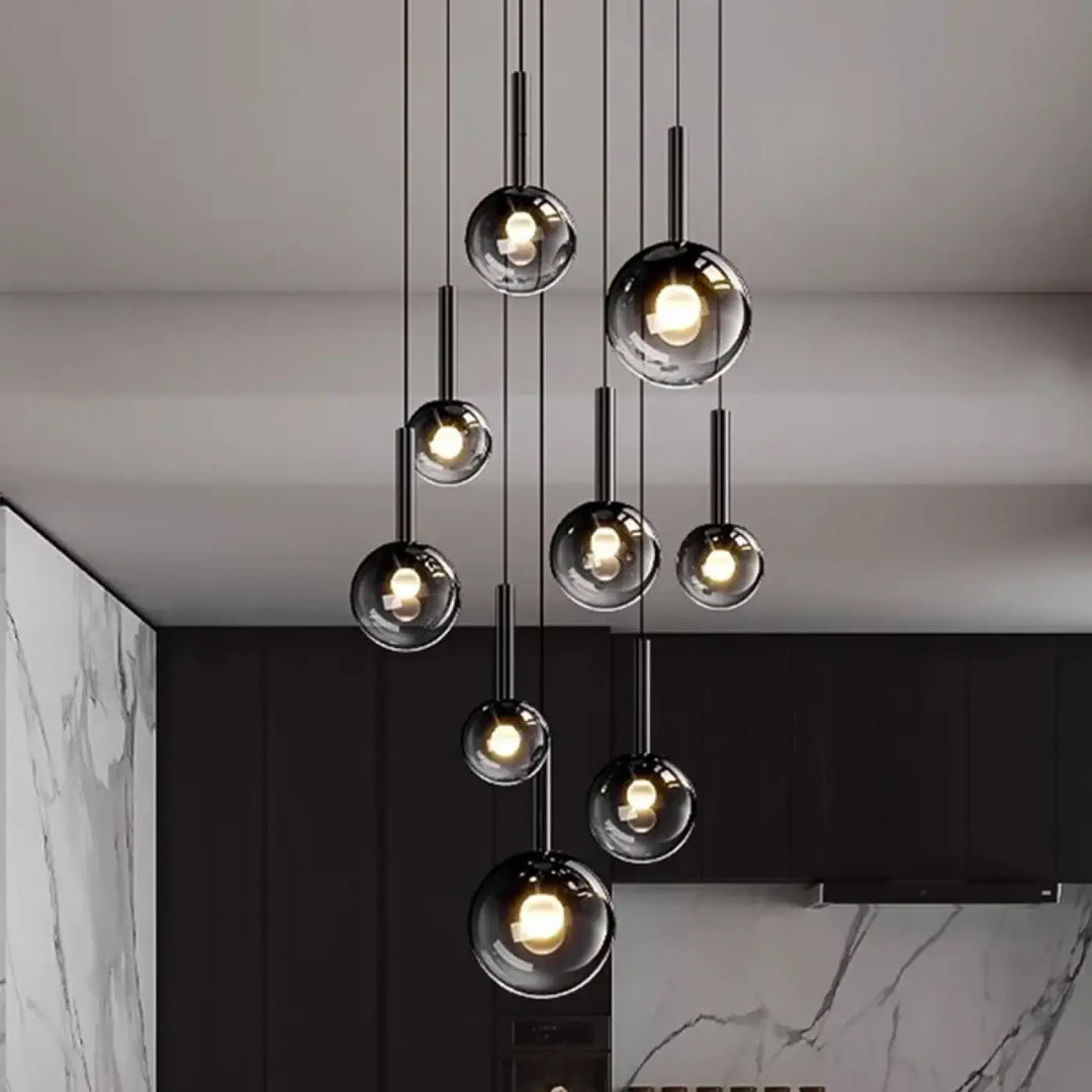 Suspension luminaire design moderne à bulles lumineuses