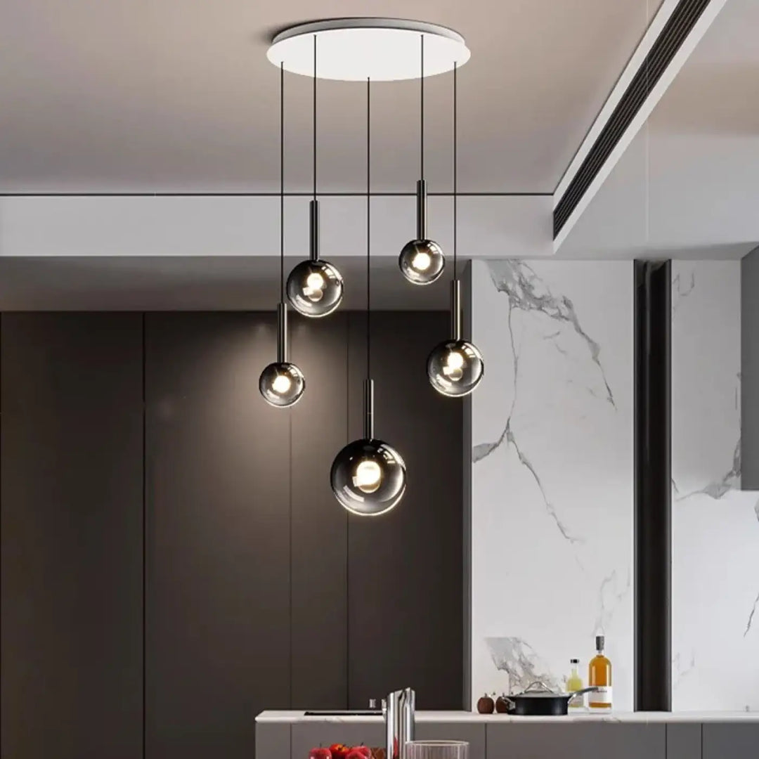 Suspension luminaire design moderne à bulles lumineuses