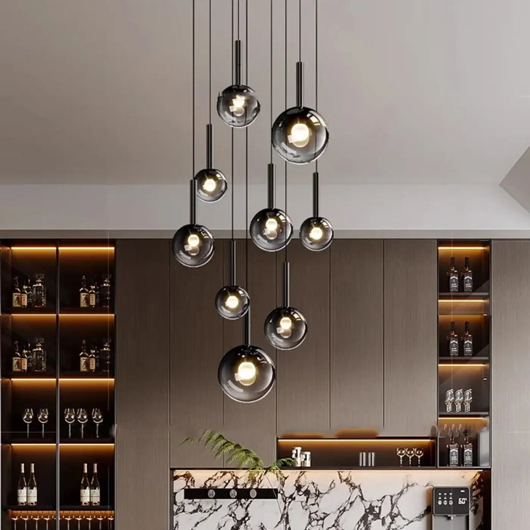 Suspension luminaire design moderne à bulles lumineuses