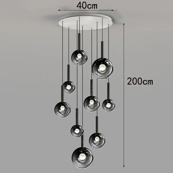 Suspension luminaire design moderne à bulles lumineuses