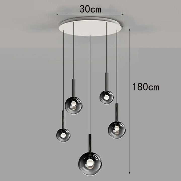 Suspension luminaire design moderne à bulles lumineuses