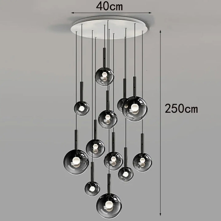 Suspension luminaire design moderne à bulles lumineuses