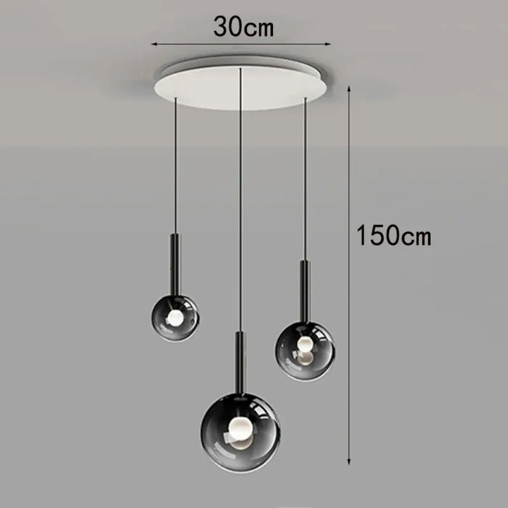 Suspension luminaire design moderne à bulles lumineuses
