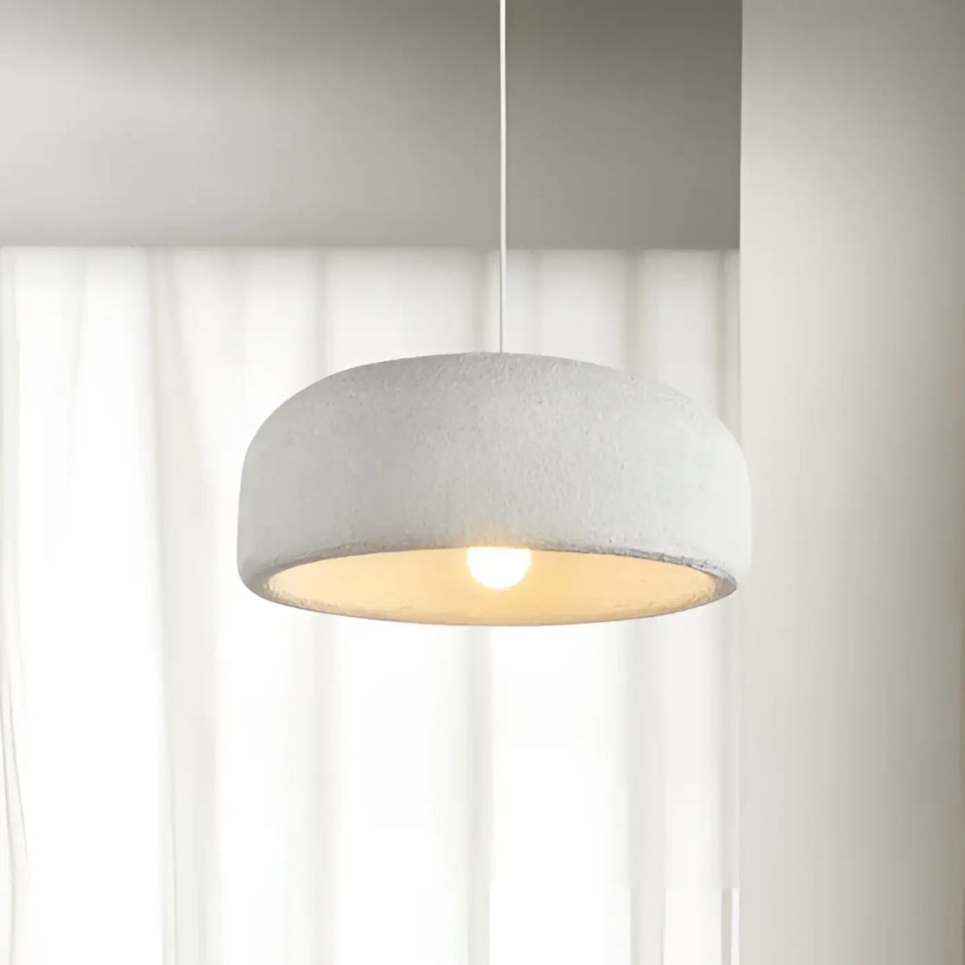 Suspension luminaire design moderne gris béton pour salon