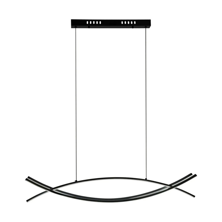 Suspension moderne led sculpturale noire style élégant