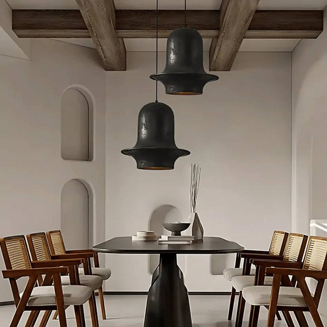 Suspension luminaire design moderne en métal blanc ou noir