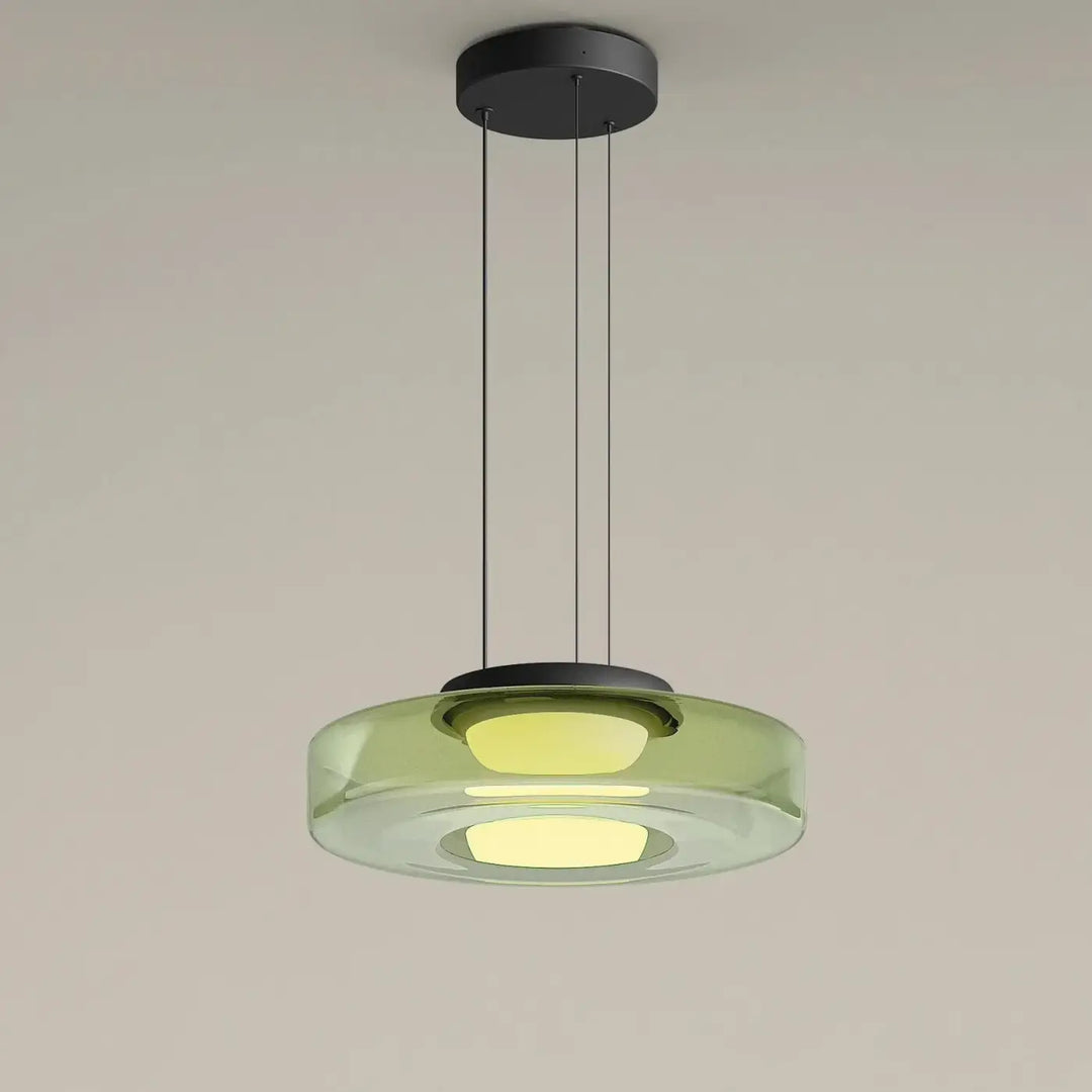 Suspension luminaire design moderne métal et verre clair