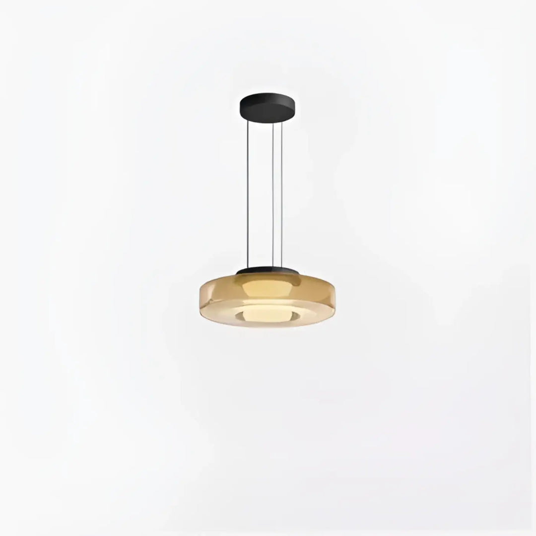 Suspension luminaire design moderne métal et verre clair