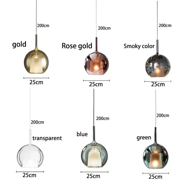 Suspension luminaire design moderne en verre et métal